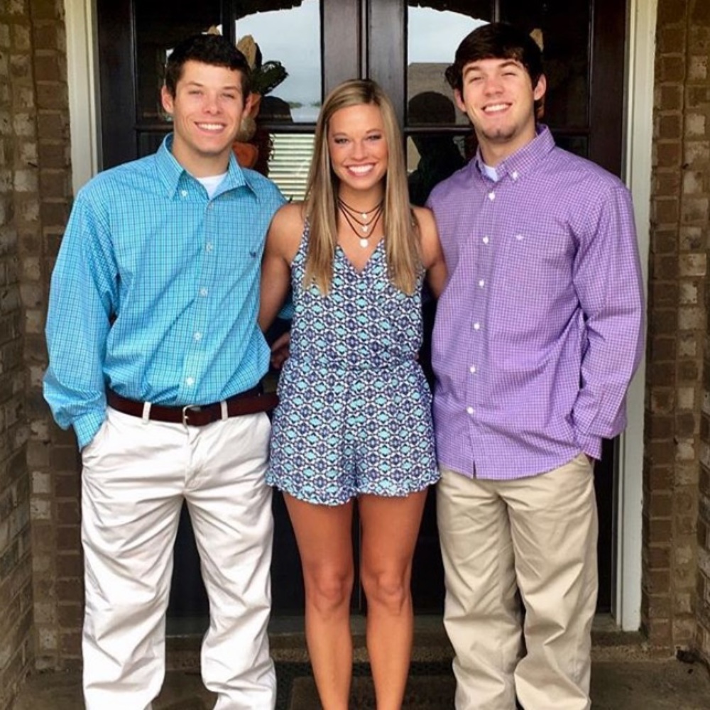 Navy and aqua romper size small!